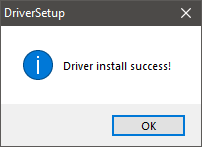 Driver Installation Success