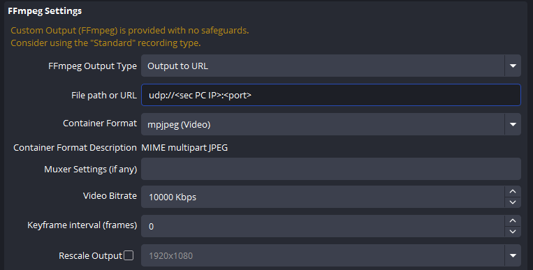 OBS FFmpeg Settings