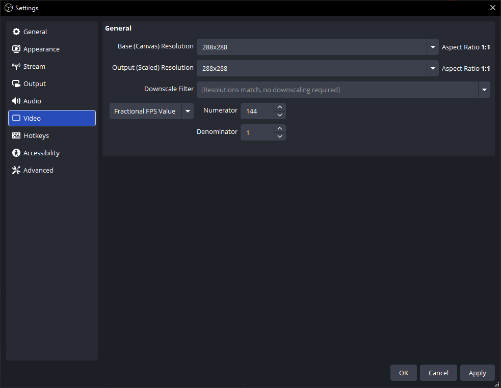 OBS Resolution Settings